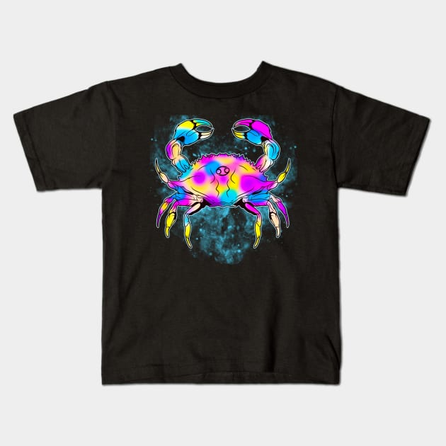 Zodiac Sign Cancer Horoscope Astrology Symbol Gift Kids T-Shirt by E